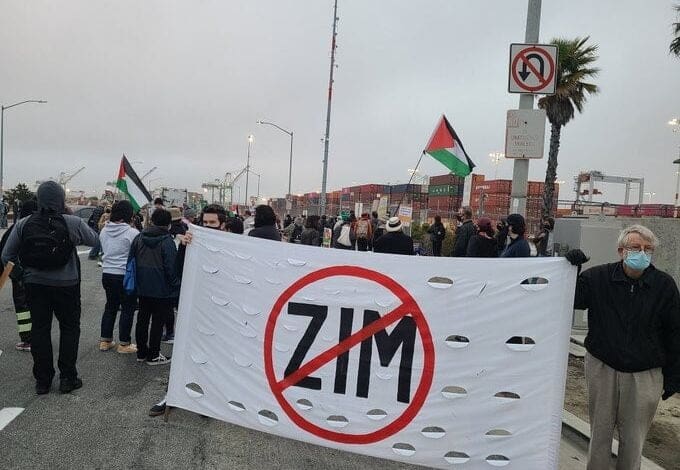مناصرون لفلسطين يمنعون تفريغ سفينة "إسرائيلية" في ميناء نيوجيرسي الأميركي 1 EUTea